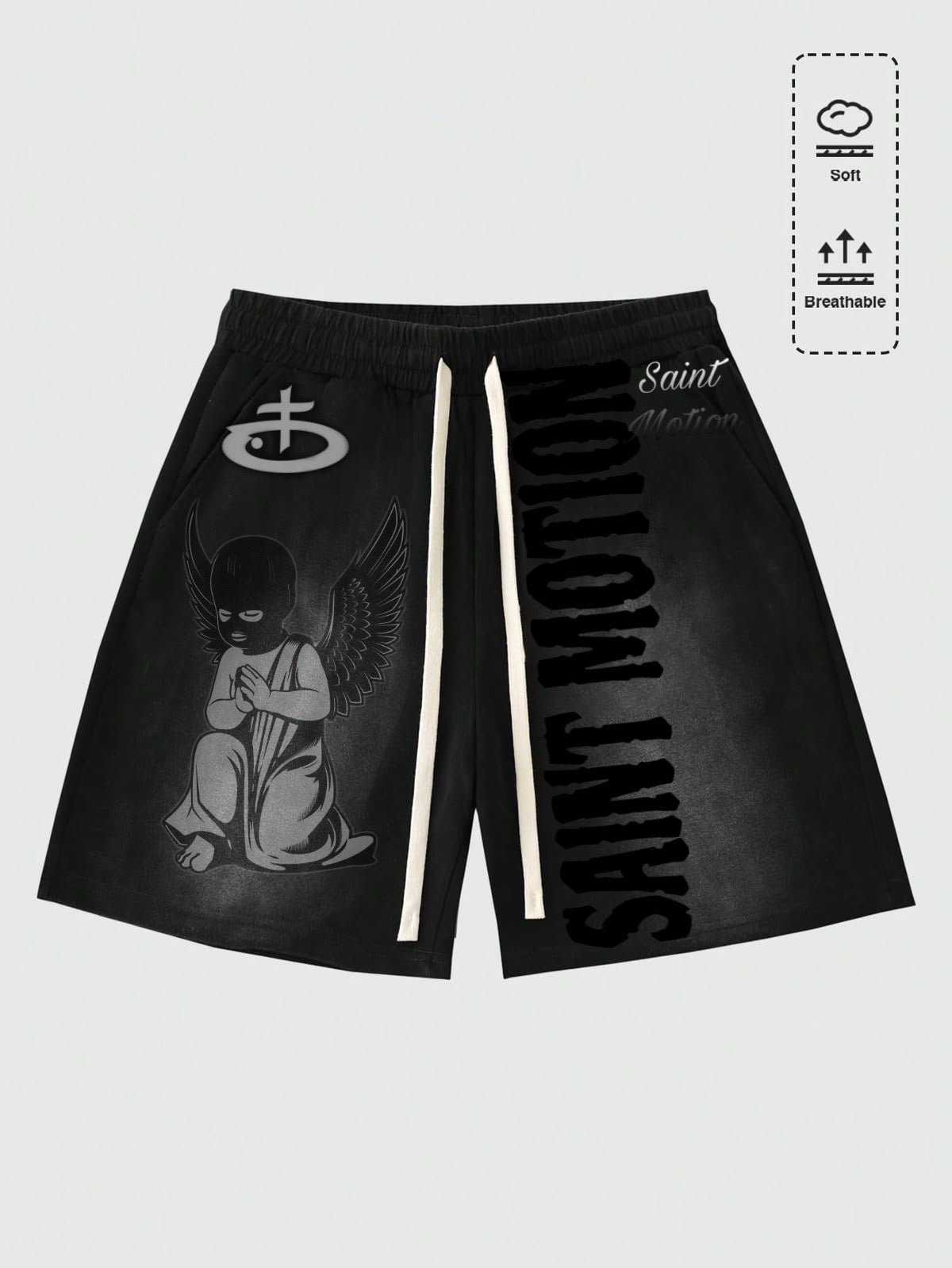 Falling angel black shorts